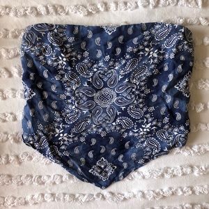 Hollister Blue Bandana Tube Top
